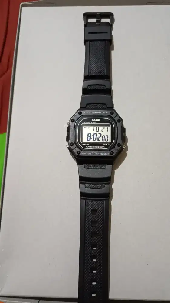 Casio W218 Hitam Full Set