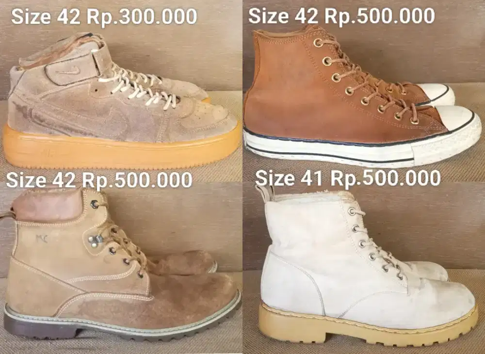 Sepatu kulit coklat cream size 42