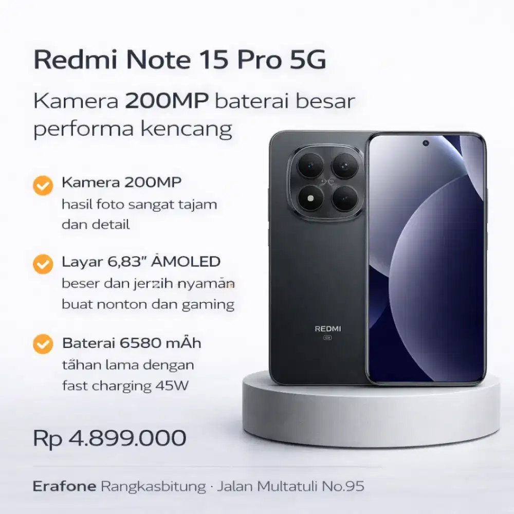 Redmi Note 15 Pro 5G kamera 200MP baterai besar performa kencang