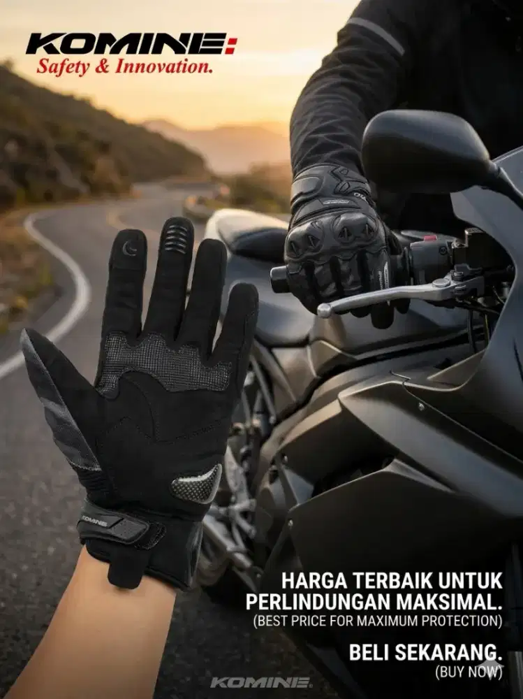 Sarung Tangan Touring KOMINE Glove Mulus No Minus