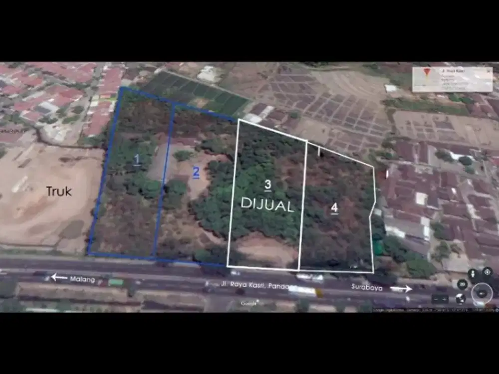Jual tanah industri di raya kasri pandaan pasuruan