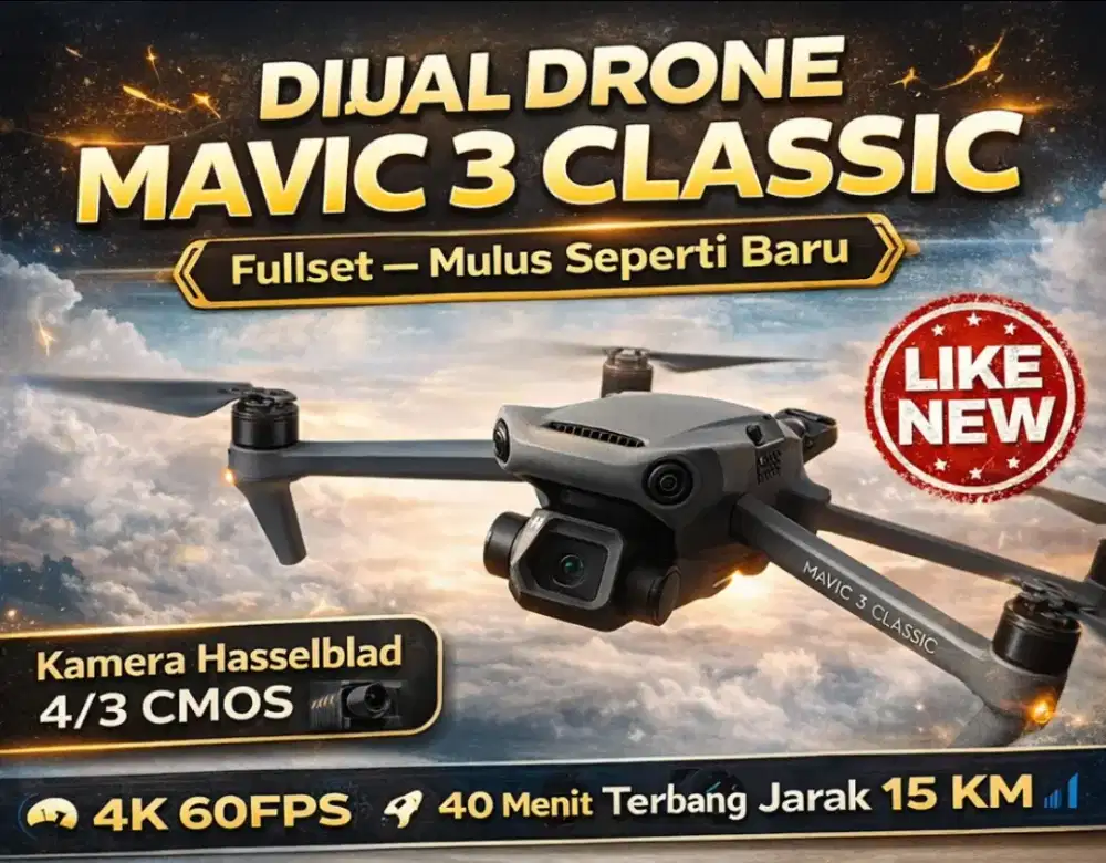 Drone DJI Mavic 3 Classic Fullset Like New | 3 Baterai | Smart Drone