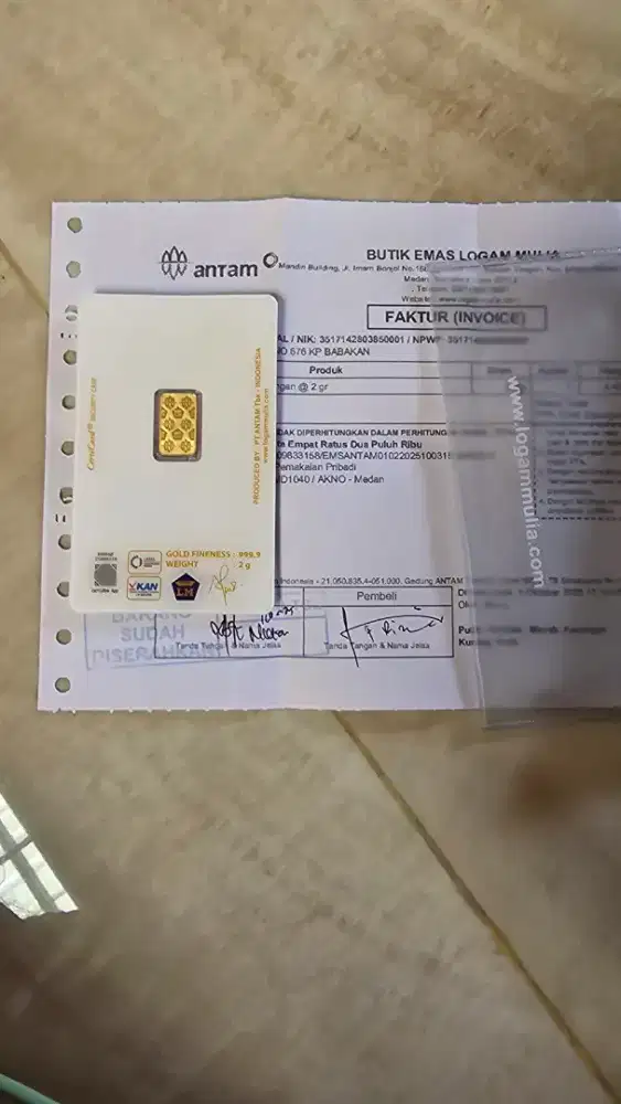 Emas antam certieye 2 gram