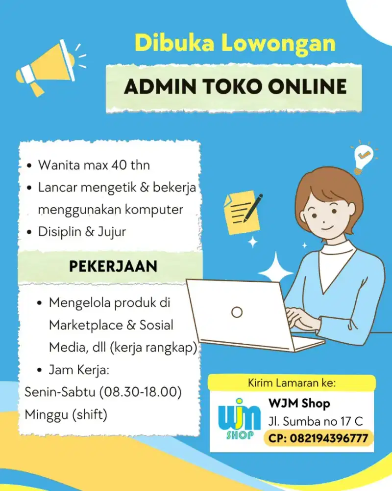 Loker untuk Admin Marketplace