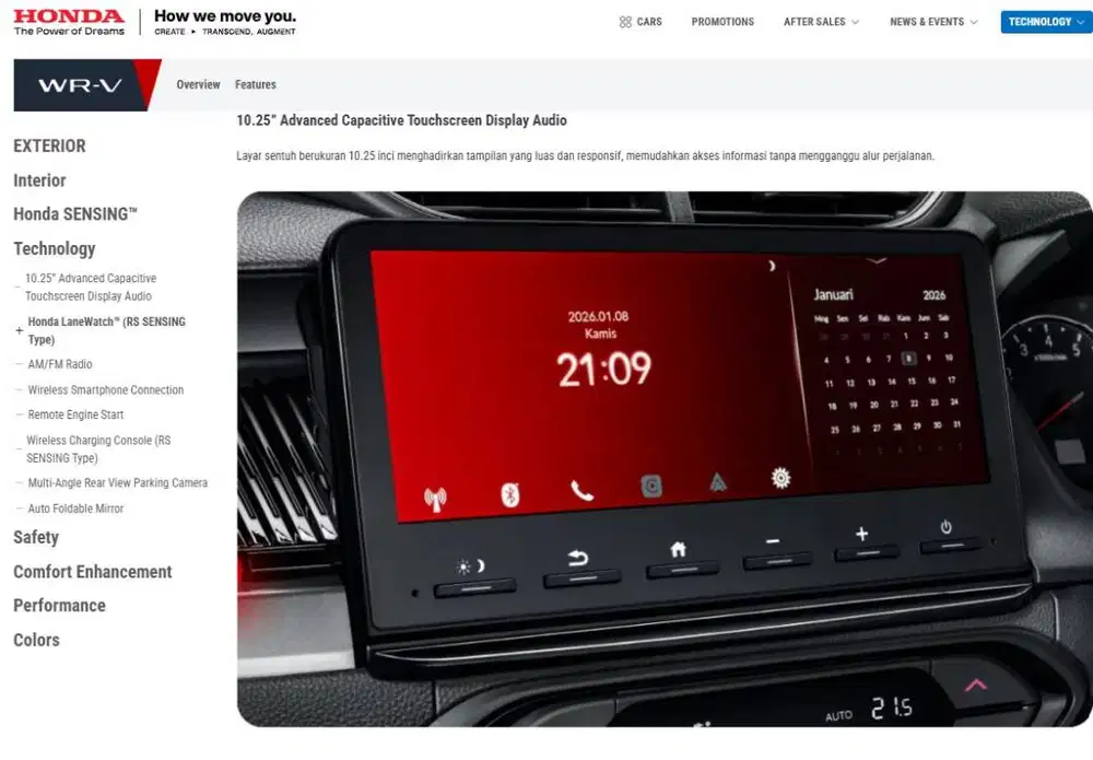 Head Unit Honda WRV RS 2026