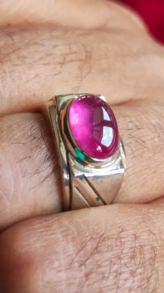 Cincin Ruby kristal  ring handmade coin