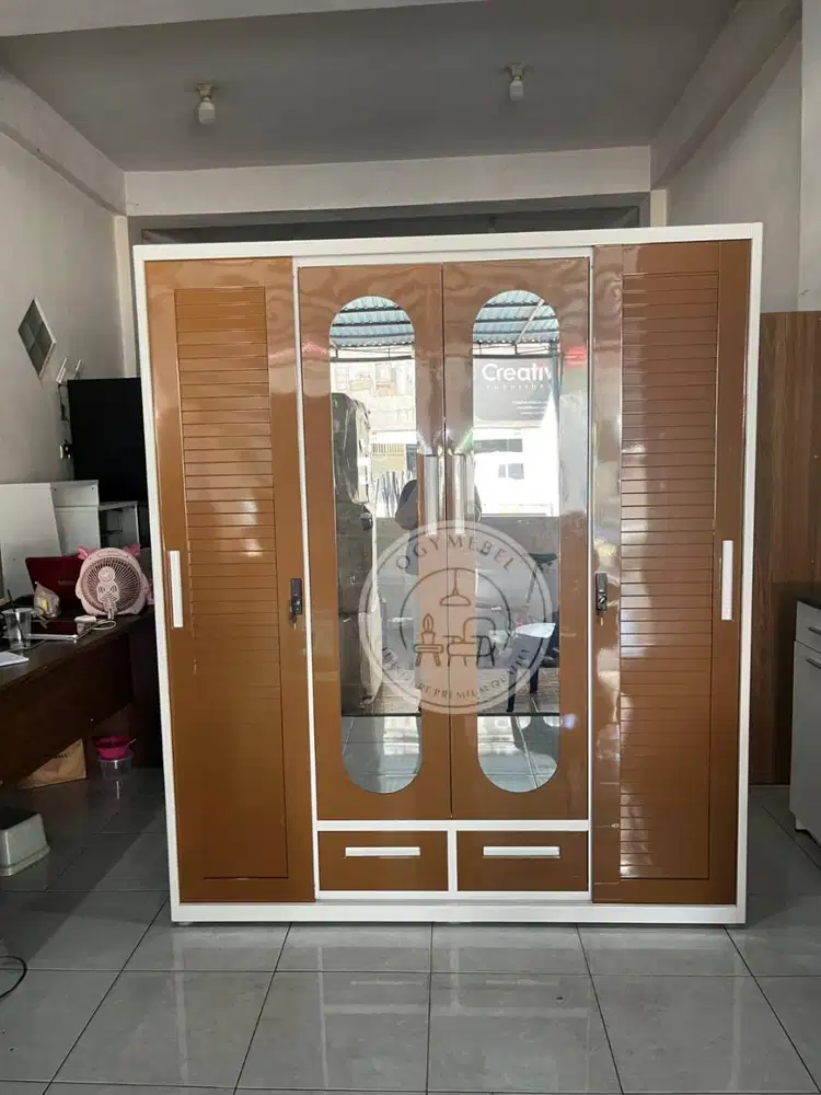 PROMO LEMARI PAKAIAN BESI 4 PINTU SALE GRATIS ANTAR TERMURAH TERLARIS