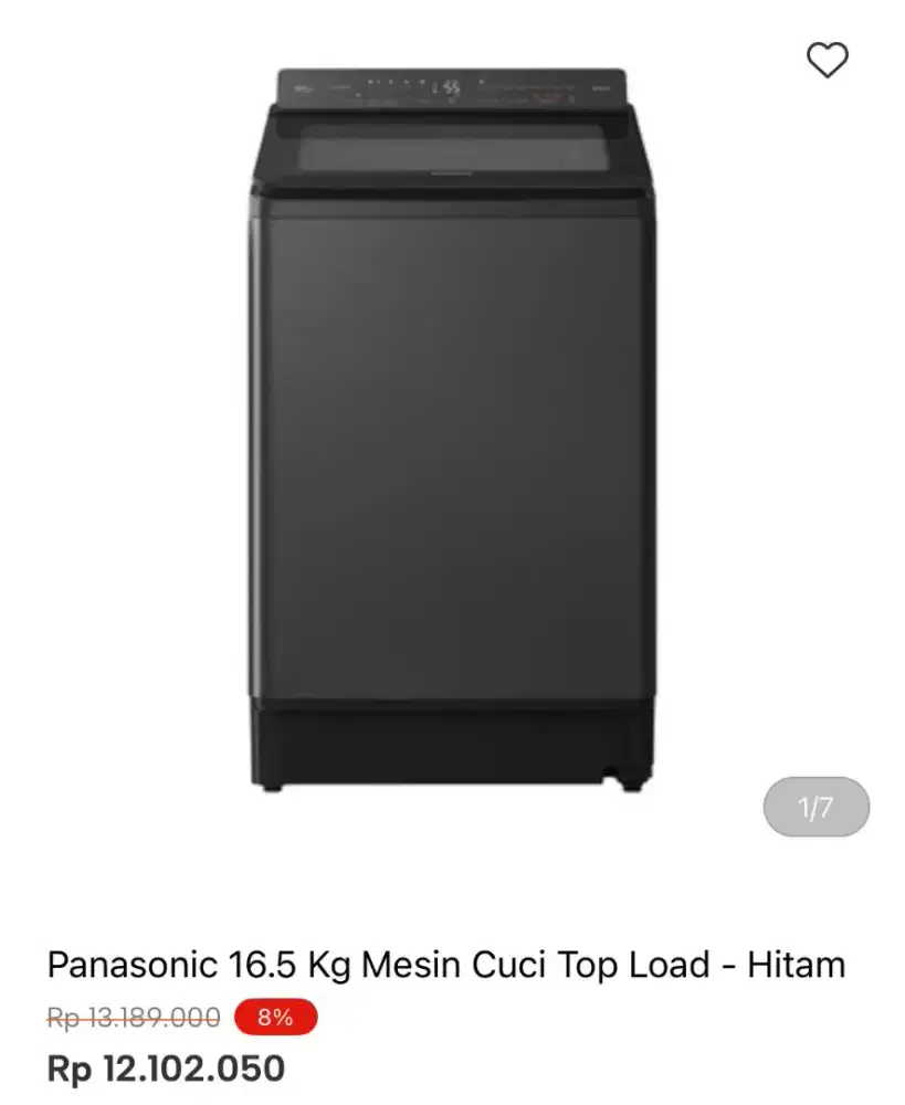 MESIN CUCI PANASONIC TOP LOADING 16.5KG