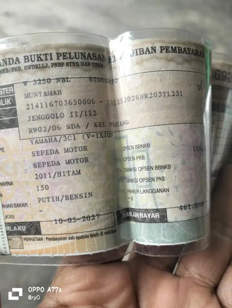 Jual cepat Vixion 2011 kondisi aman...surat hidup panjang 5-2027