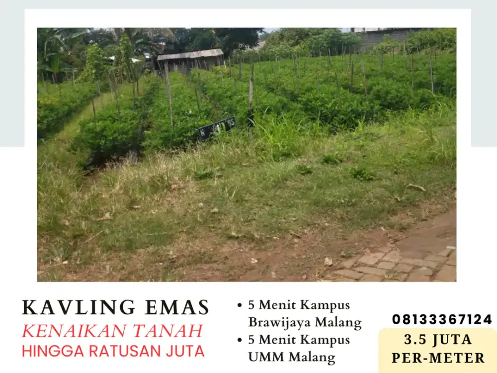 Sertifikat 5 Menit Kampus UMM Malang Jual Tanah