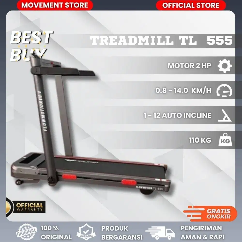 Treadmill Flowmotion TL 555. Walk, Run and Hiking Pad Bergaransi Resmi