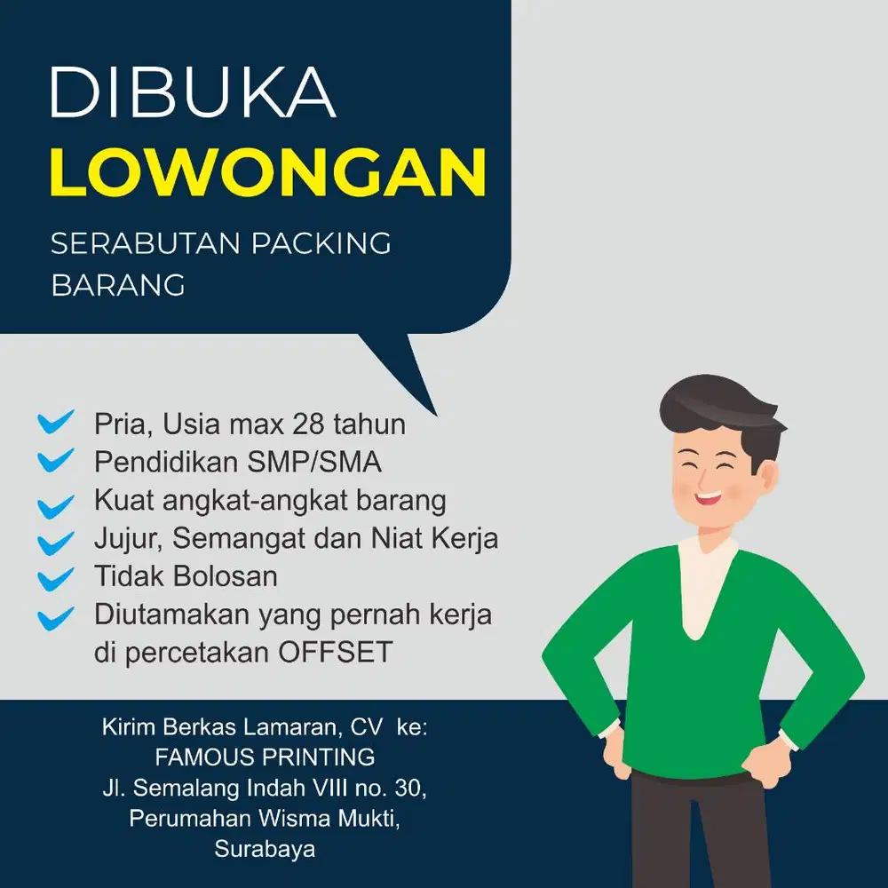 Dibuka Lowongan Serabutan Packing Barang