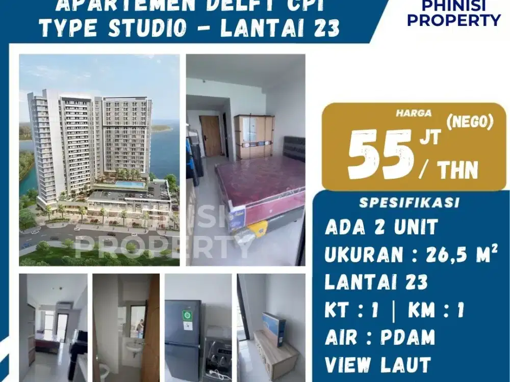 Disewakan Murah Apartemen Delft Type Studio Di Citraland City Cpi