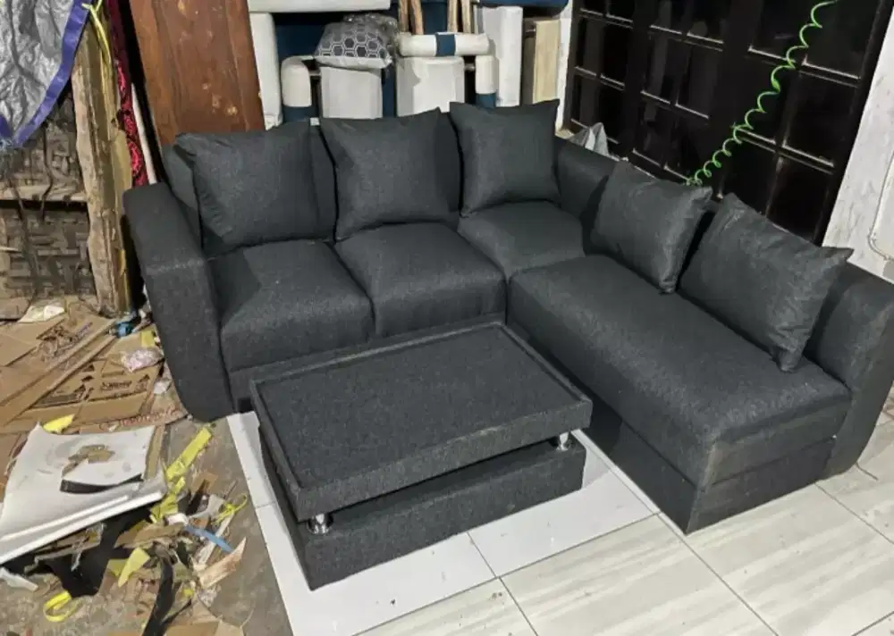 Sofa L putus  abu tua