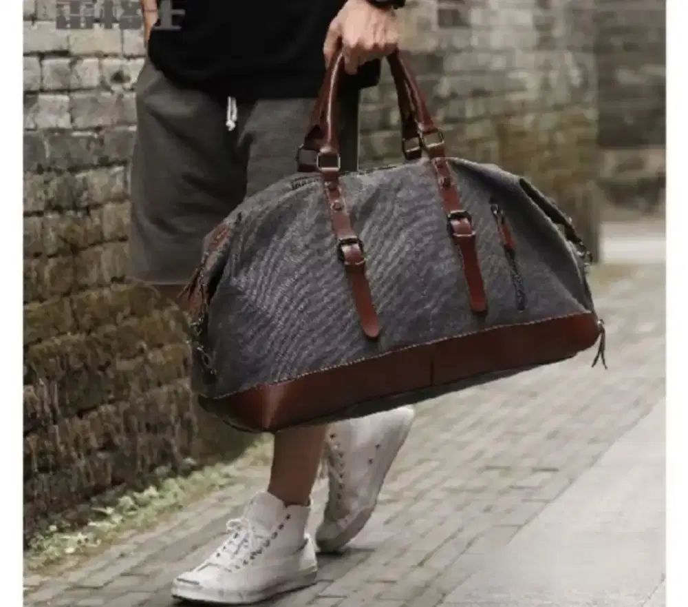 Jual travel bag kanvas import