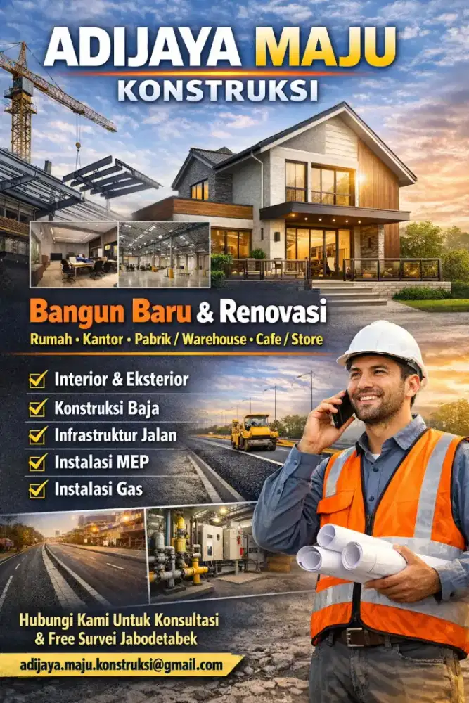 JASA KONSTRUKSI PEMBANGUNAN RUMAH , KANTOR, BANGUNAN KOMERSIL