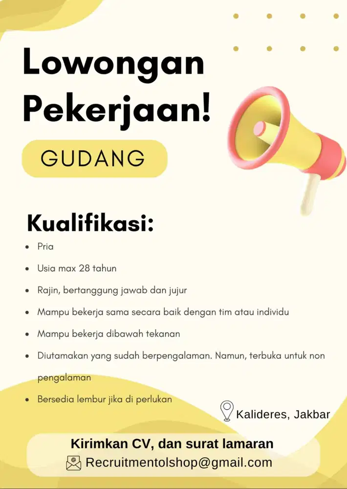 lowongan kerja GUDANG