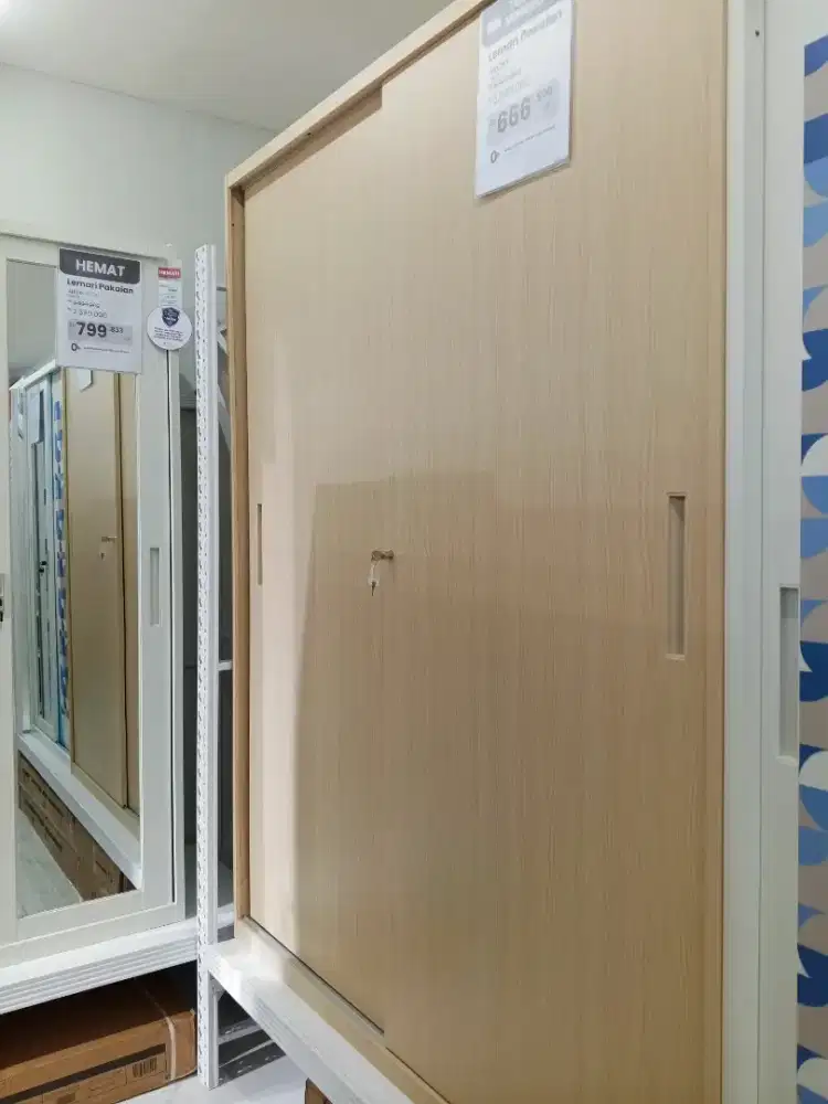 Promo terbatas Lemari pakaian 2 pintu geser