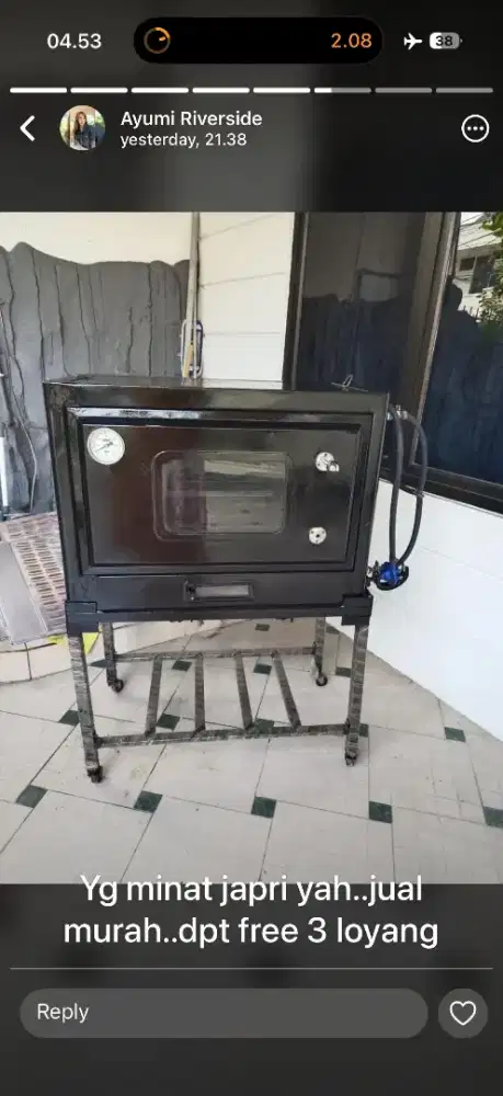 Oven gas cetek warna hitam
