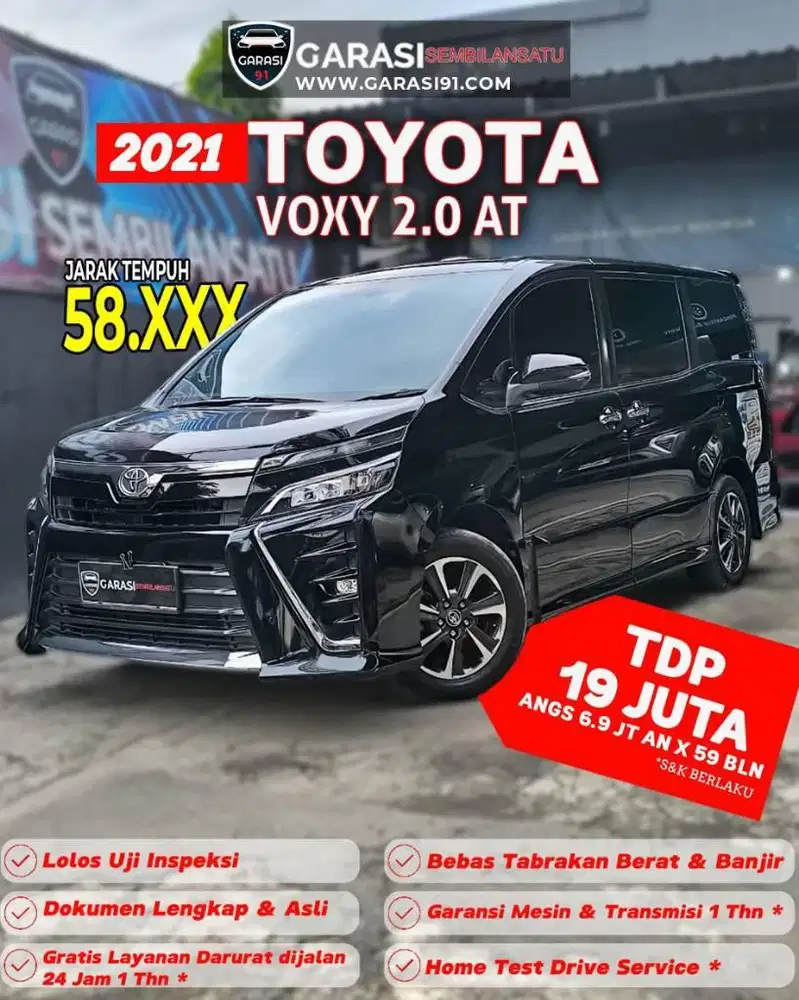 ‼️TDP 19 juta Toyota Voxy 2.0 AT tahun 2021 km low