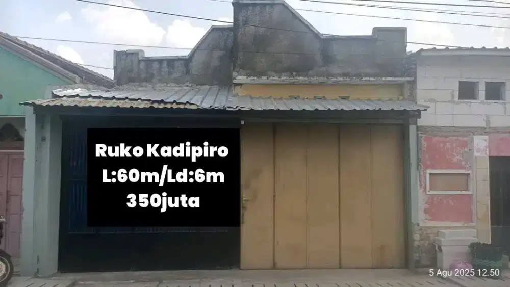 Dijual Ruko Kadipiro L:60m