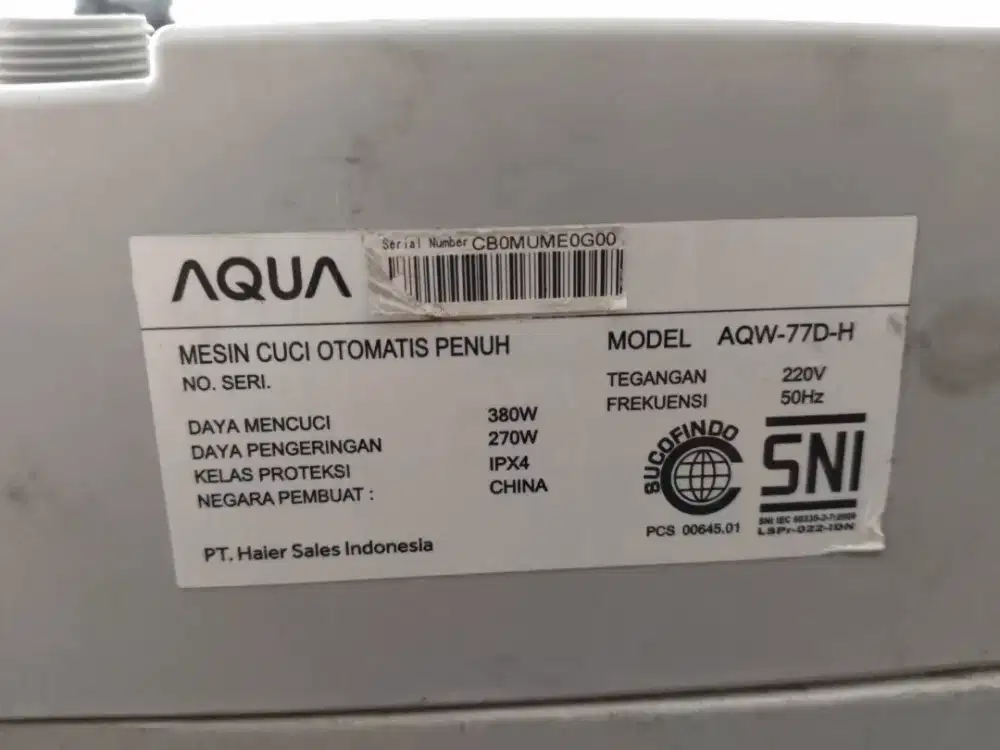 JUAL MODUL MESIN CUCI 1 TABUNG MERK AQUA