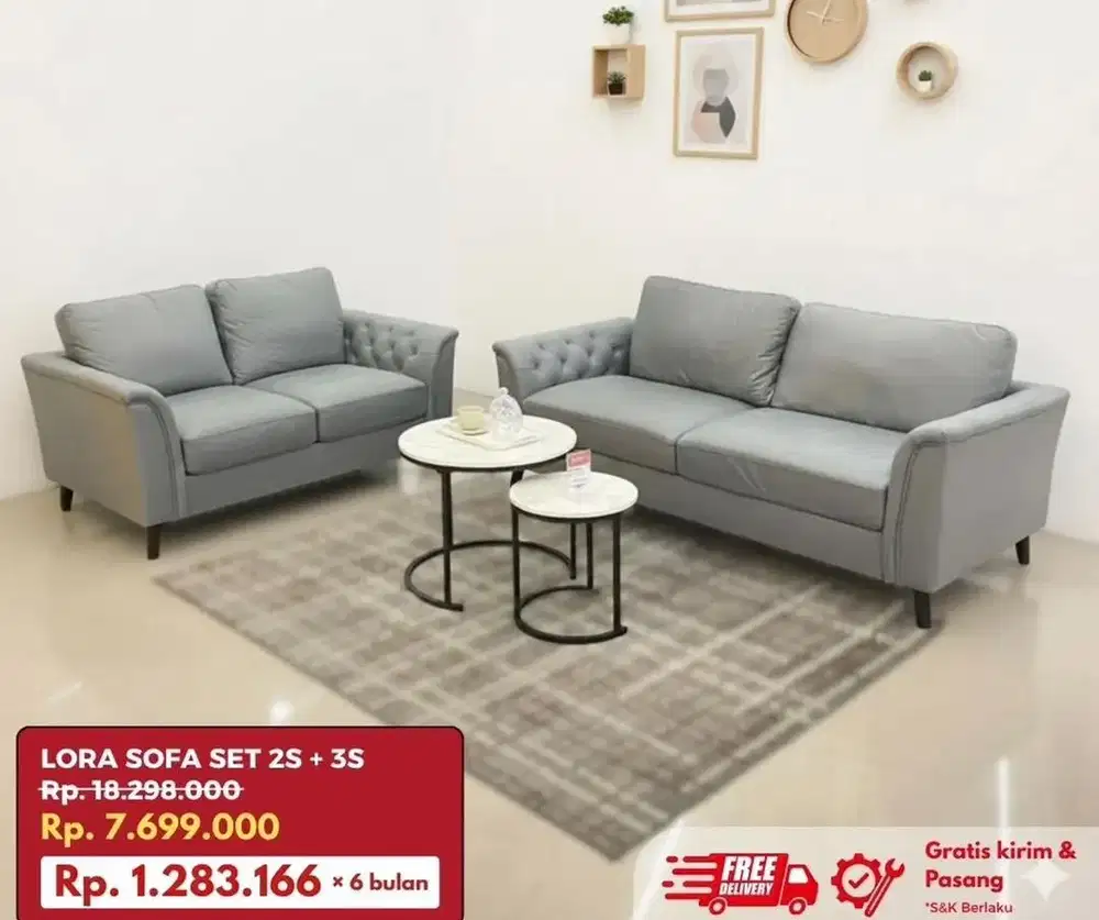 Lora sofa set ruangan tamu