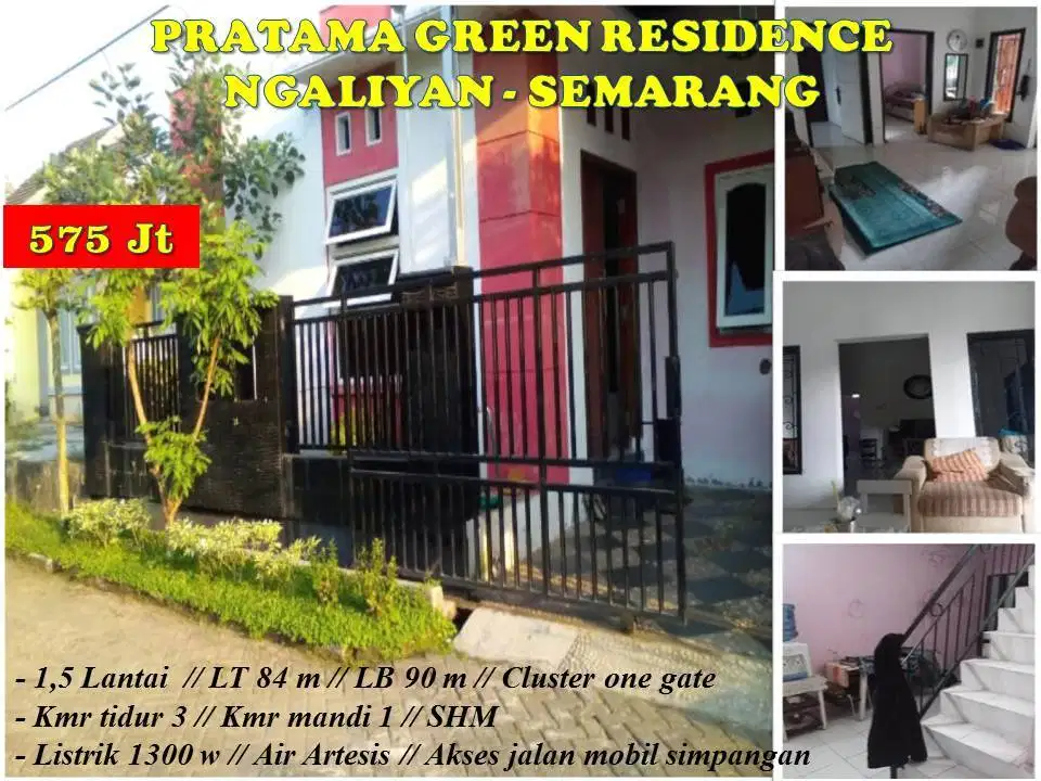 Rumah Ngaliyan Kota Semarang Cluster Pratama Green Residence Siap Huni