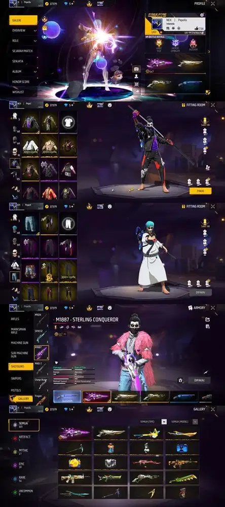 STOK AKUN FF POLOSAN SG LUMUT LOG GOGGLE