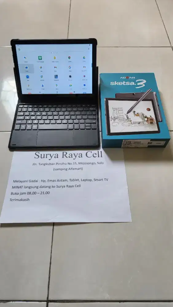 ADVAN SKETSA 3 ram 6/128Gb Lengkap Mulus Fullset ORI berGaransi 1Thn.