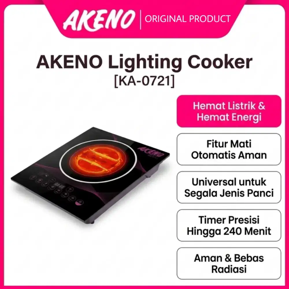 Akeno Lighting Cooker KA-0721 - Kompor Listrik Low Watt & Elegan