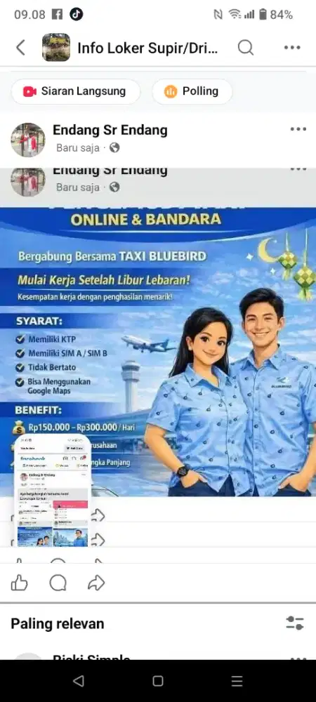Lowongan driver taksi blue brid
