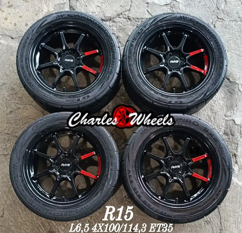 JUAL VELG + BAN CE28 R15 4X100 4X114,3 AGYA BRIO SIGRA JAZZ DLL