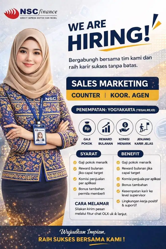 Loker NSC Finance Jogja Sales/Counter/Koor Agen