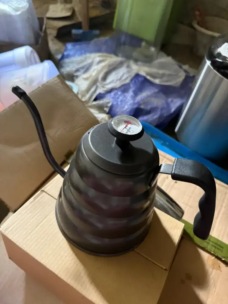 Teko kopi leher angsa thermometer