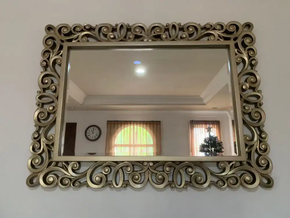 Cermin ukir Floral Home (gold)