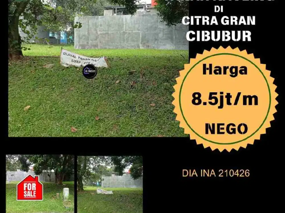 DIJUAL KAVLING CLUSTER FAVORIT CITRAGRAN CIBUBUR