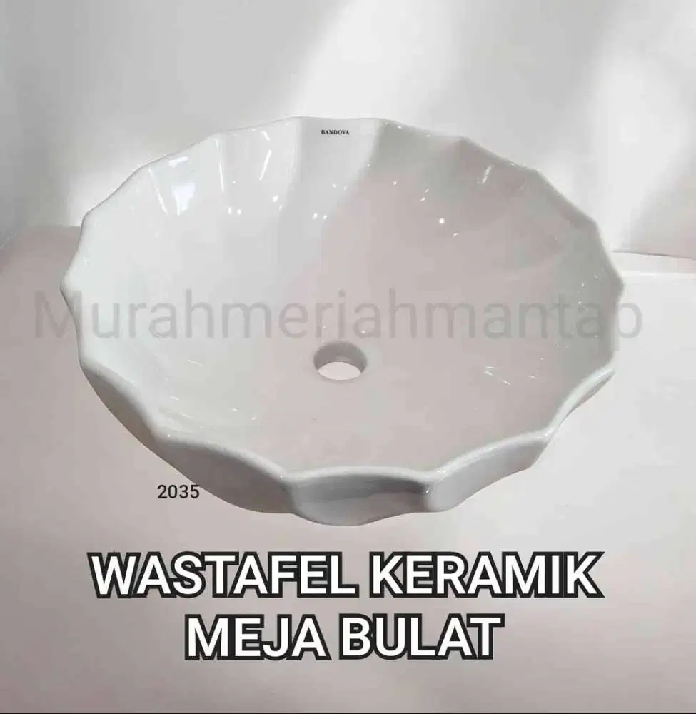 WASTAFEL KERAMIK MEJA BULAT / WASTAFEL CUCI TANGAN