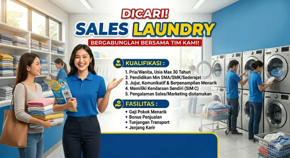 Dicari Sales Laundry