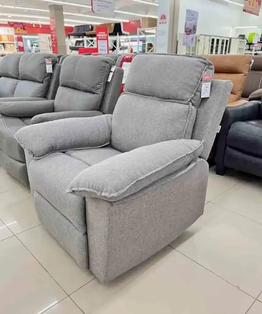 TERLARIS SOFA RECLINER LORRY GREY MURAH MINIMALIS