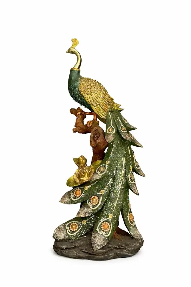 Pajangan burung merak keramik