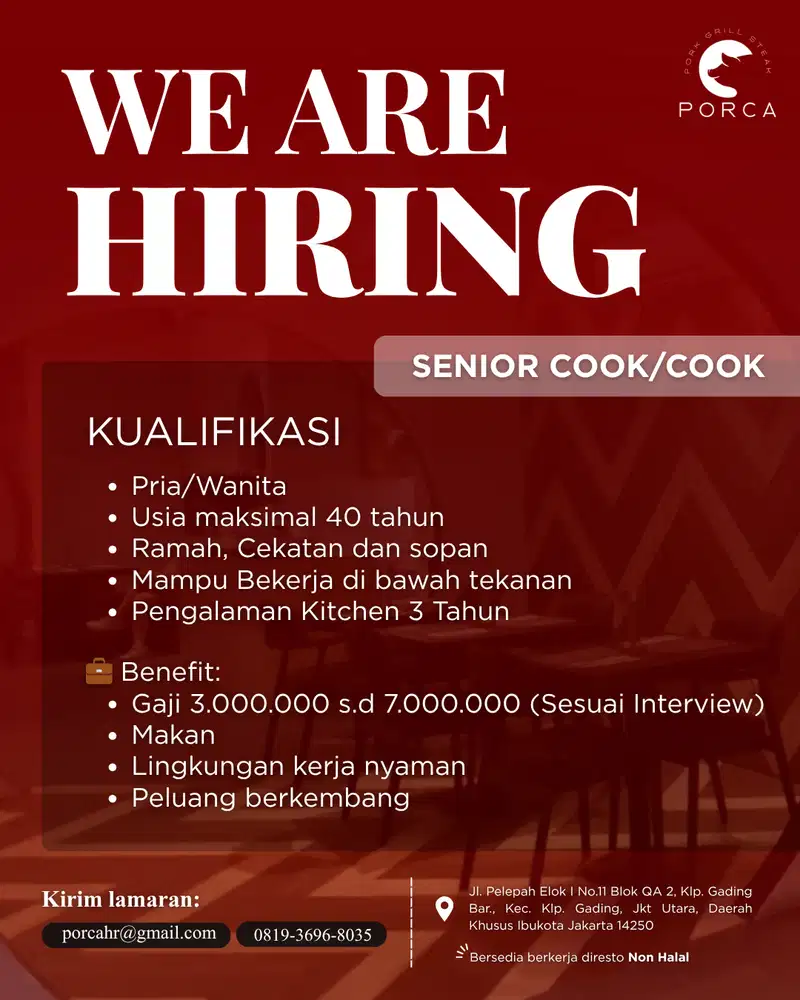 Urgent Senior Cook