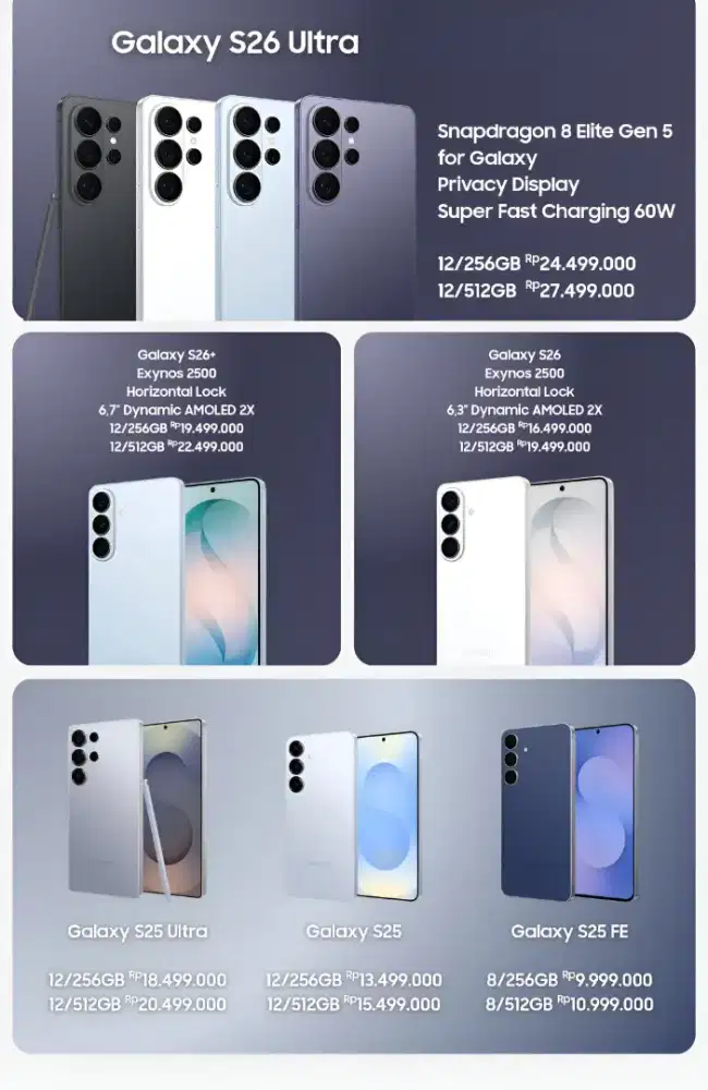 SAMSUNG GALAXYNYA S26 SERIES BONUS HINGGA 5JUTAAN