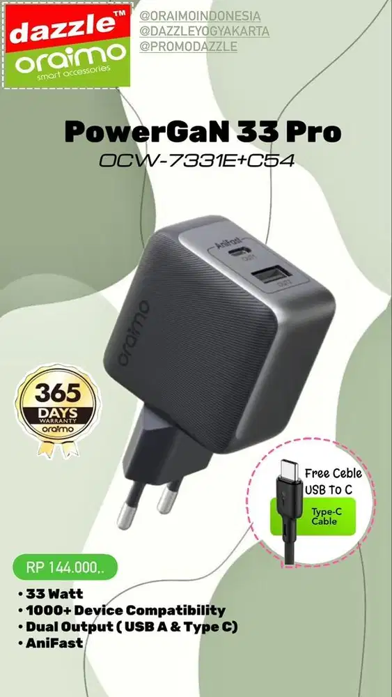 Charger Oraimo 33 Watt OCW-7331E+C54