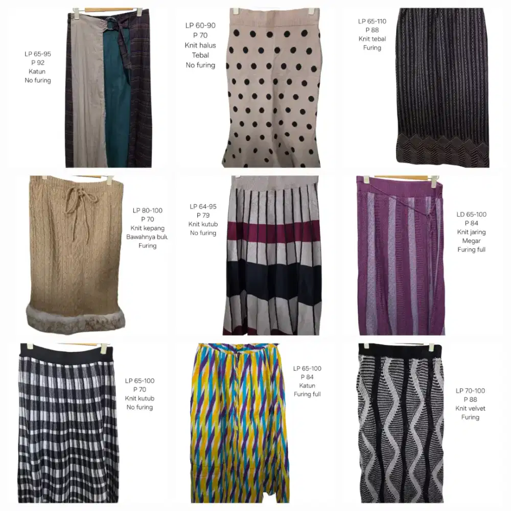 Take all 100 pcs rok knit rajut katun spandex