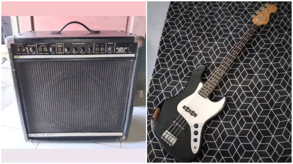 gitar bass ori fender squier dan ampli peavey 12 inch mantap nett