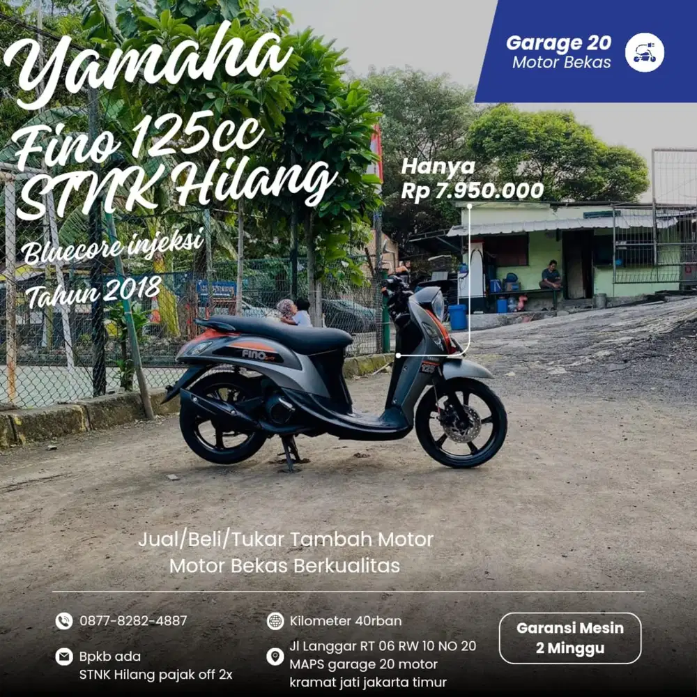 Yamaha Fino Sporty 125cc Bluecore Fi STNK Hilang Tahun 2017