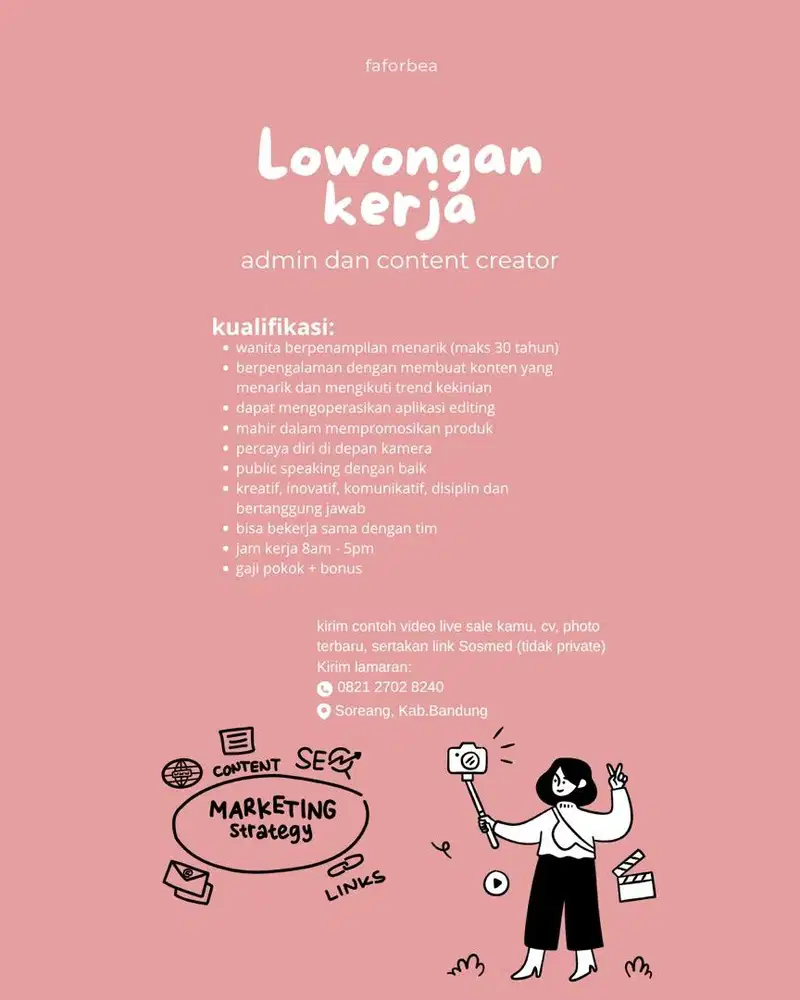 Dicari konten kreator,admin olshop