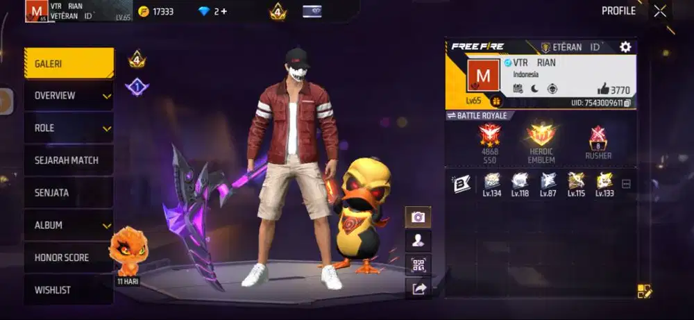 Akun di jual murah bekas turnamen