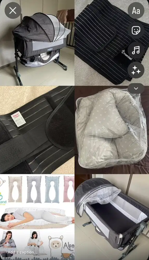 babybox (tempat tidur bayi) , Korset, bantal bumil